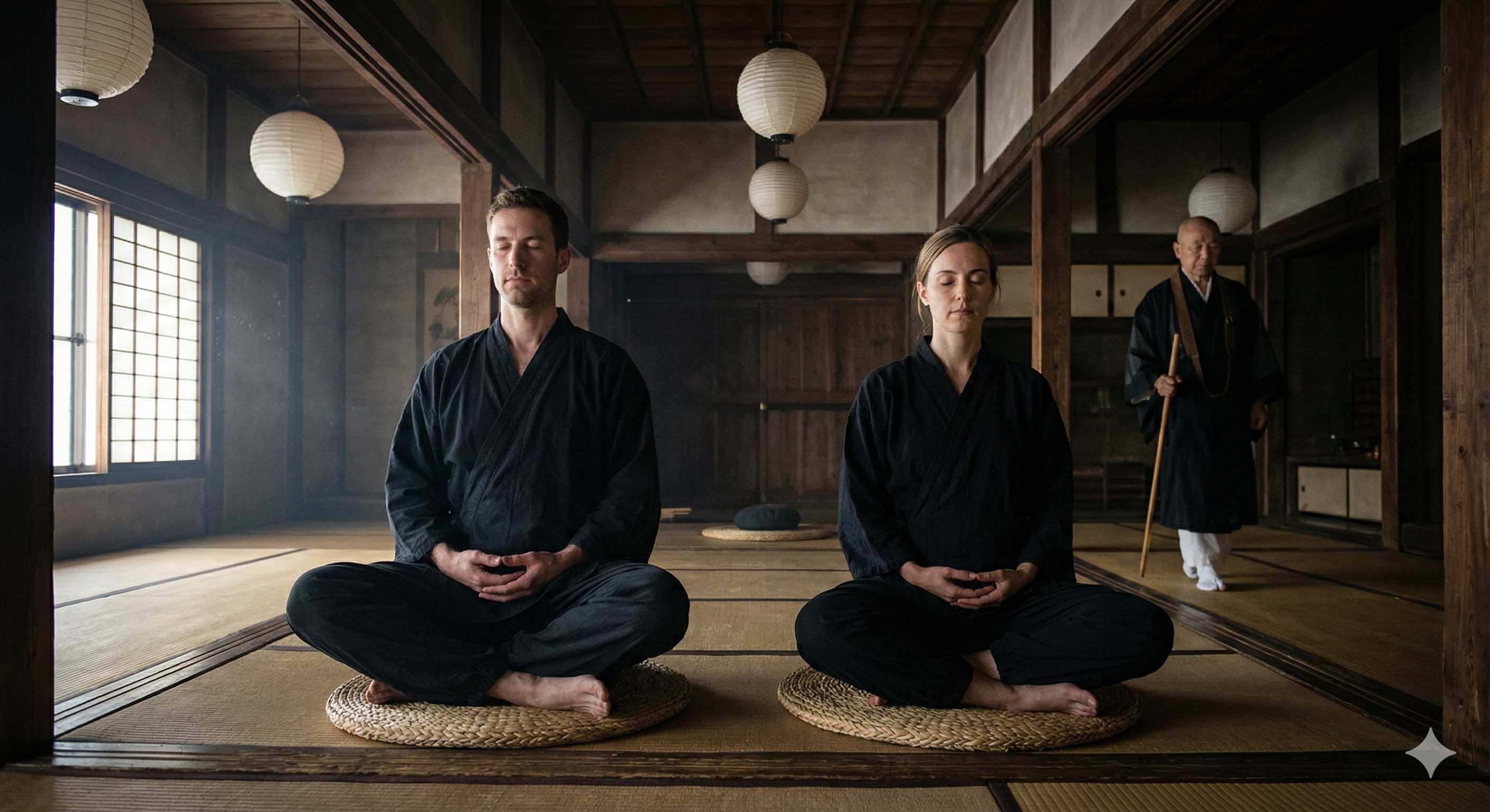 Zen meditation in a Japanese temple