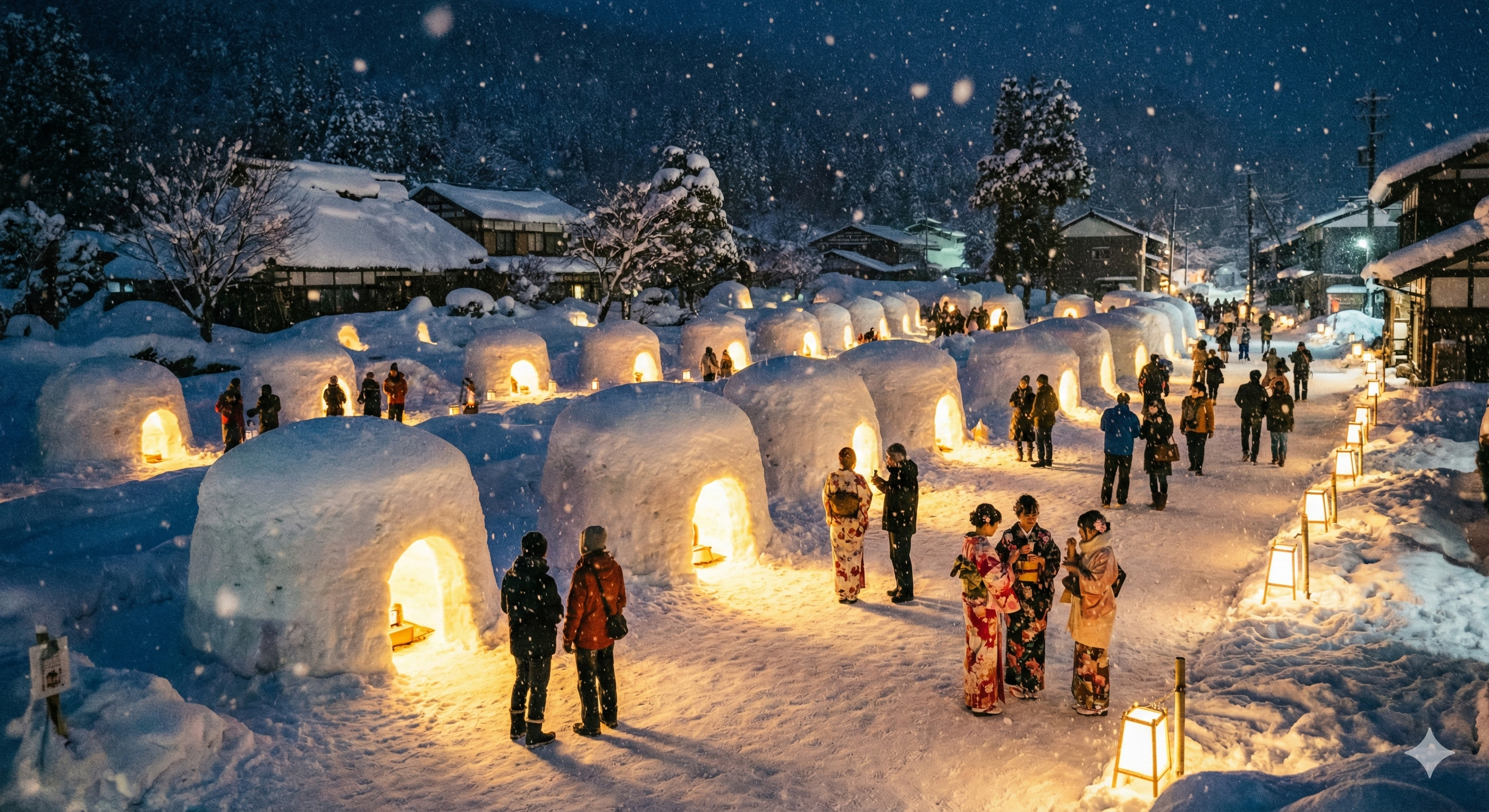 Onsen in the winter snow